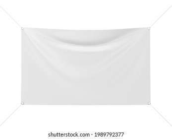 Rectangle vinyl banner mockup. 3d illustration isolated on white background. Banner for your ad