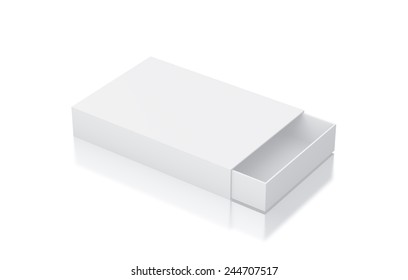 Rectangle white box illustration on isolated background. High resolution 3D illustration with clipping paths.