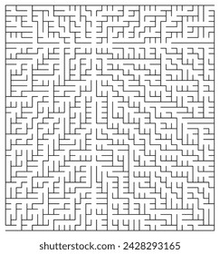 Rectangular 39x42 maze with breadth-first search algorithm, black lines with white background