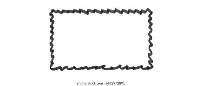 rectangular black marker frame on white background