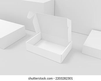 Rectangular cardboard box mockup. packaging delivery box mock-up for branding. 3d rendered illustration