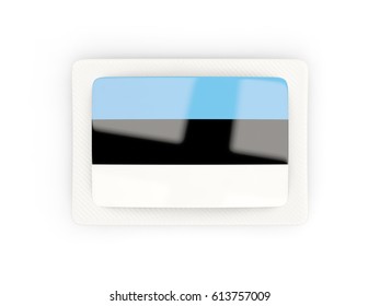 Rectangular flag of estonia with carbon frame. 3D illustration