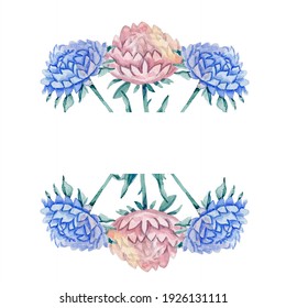 Rectangular Floral Border Frame Template Decorated Stock Illustration ...