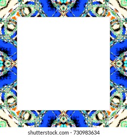 Rectangular frame of colorful abstract pattern with a white empty space inside for your text or image - Shutterstock ID 730983634