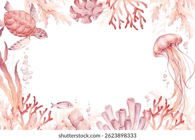 Rectangular frame and sea