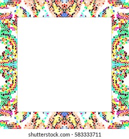 Rectangular Frame Stained Glass Colorful Pattern Stock Illustration ...