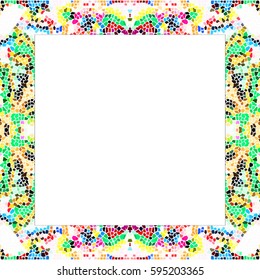 Rectangular Frame Stained Glass Colorful Pattern Stock Illustration ...