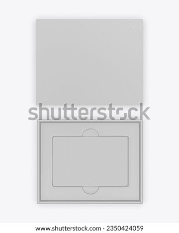 Rectangular hard cardboard gift card holder box for branding presentation and mock up template, Blank 3d illustration.