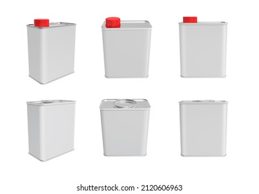 Rectangular Lacquer Oil Tin Container 3D Rendering