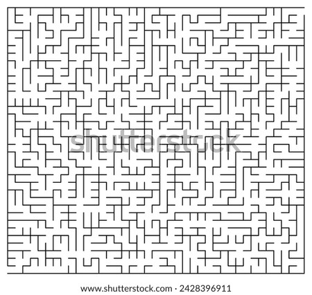 Rectangular maze 39x35 with Prims algorithm, black lines on white background Stock foto © 