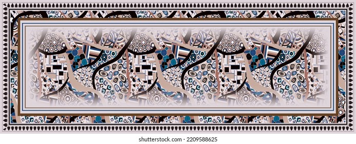 Rectangular scarf with overlapping colors, harmonious and attractive water colors