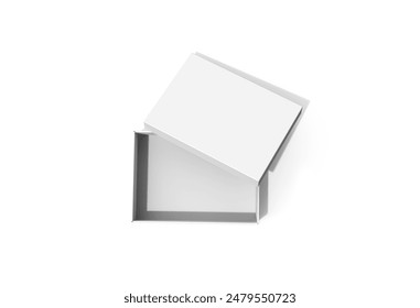 Rectangular Shoe Box Package 3d Render. 3d Illustration of blank rectangular shoe box carton