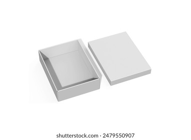 Rectangular Shoe Box Package 3d Render. 3d Illustration of blank rectangular shoe box carton