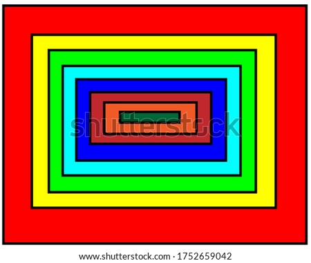 Rectangular vibrant color boxes altogether