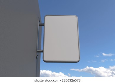 Rectangular Wall Mount Façade Sign Mockup Template