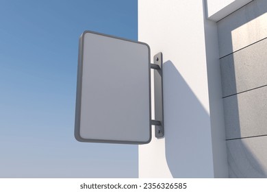 Rectangular Wall Mount Façade Sign Mockup Template