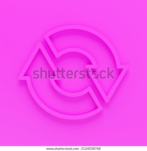 Recycle arrow 3d render.3d Arrows in circle\
with shadow isolated on colour\
background.