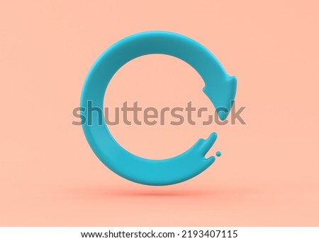 recycle arrow of 3d rendering concept. 3D Actual Arrow Shows Success in environments.Rotating circle 3d arrow icon. Web recycling in circle. 3d rendering