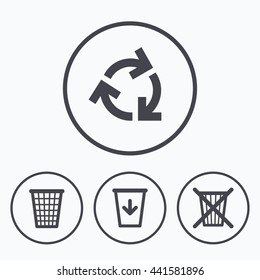 Recycle Bin Icons Reuse Or Reduce Symbols Trash Can And Recycling Signs Recycle Bin Icons Reuse Or Reduce Symbols Trash Can And Recycling Signs