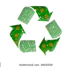 Recycle logo, Electronic waste concept