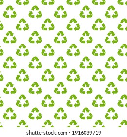 Recycle Pattern. Seamless Ecology Pattern. Flat Cartoon Illustration. World Environment Day Background.