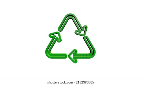 Recycle Pixel Icon. Save The Planet. Animation With Rotating. Motion Graphics.