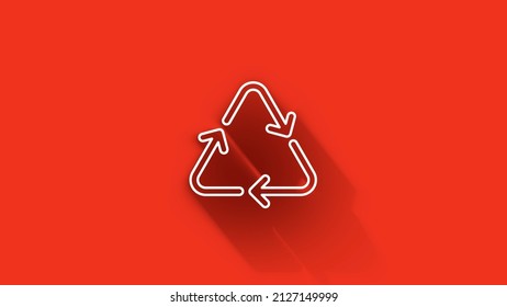 Recycle Shadow Icon. Save The Planet. Animation With Rotating. Motion Graphics.