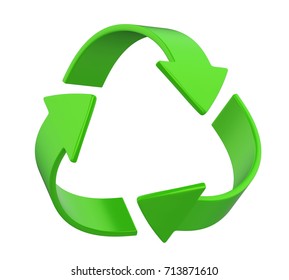 Recycle Sign Isolated. 3D Rendering