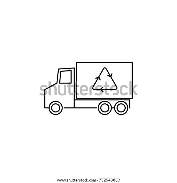Recycle truck icon on
white background