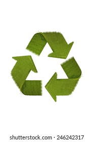 recycled symbol made of grass - Shutterstock ID 246242317