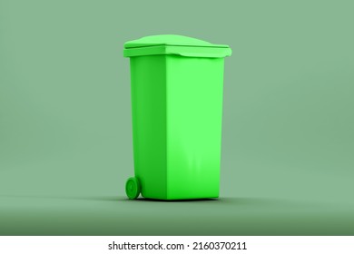 Recycling Bin Mockup On White Background; 3D; 3D Illustration