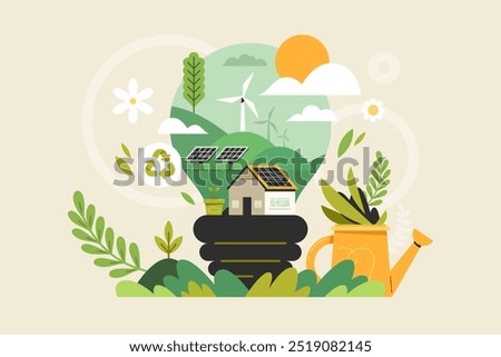 Recycling illustration in flat style
