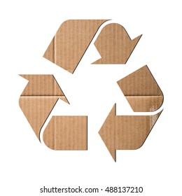 Recycling Symbol Made Of Corrugated Cardboard