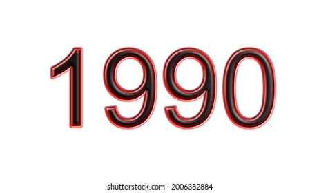 Red 1990 Number 3d Effect White Stock Illustration 2006382884 ...