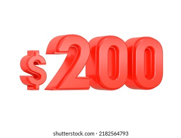 Red 200 Two Hundred Dollars Price Stock Illustration 2182564793 ...