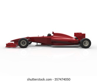 Red 3D Formula Car Isolated On White Upper Front View Motorsport Illustration Design Of My Own