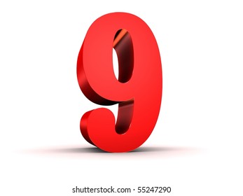 Red 3d Number 9 Stock Illustration 55247290 | Shutterstock