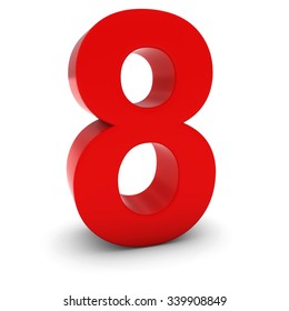 8 Number Eight Red 3d Rendering Stock Illustration 1160314780 ...