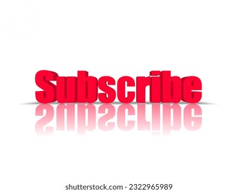 Red 3D Subscribe Button with shadow 