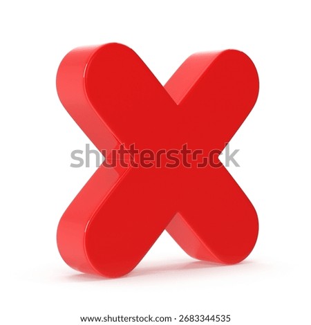 Red 3d x mark cancellation error and failure symbol
