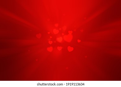 Red Abstract Background Of Heart Shape.