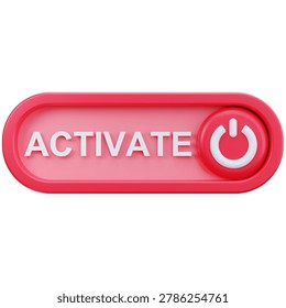 Red Activate Power Button 3D Illustrations