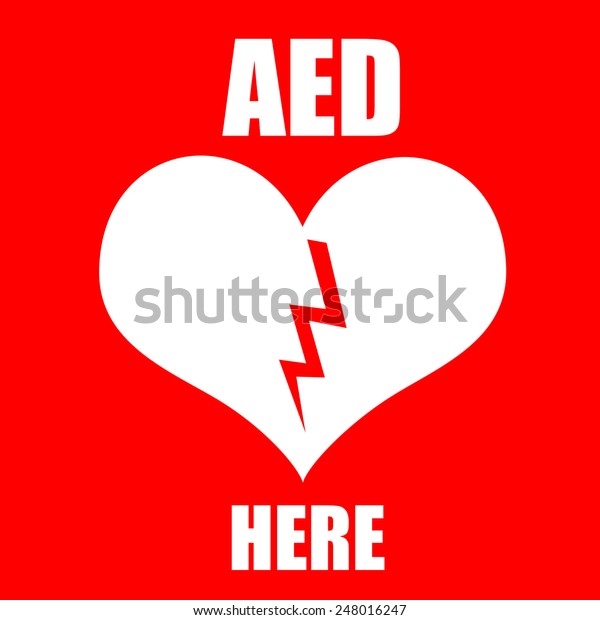 Red Aed Symbol Indicate Defibrillator Location のイラスト素材