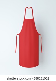 Red Apron, Apron Mockup 3d Rendering