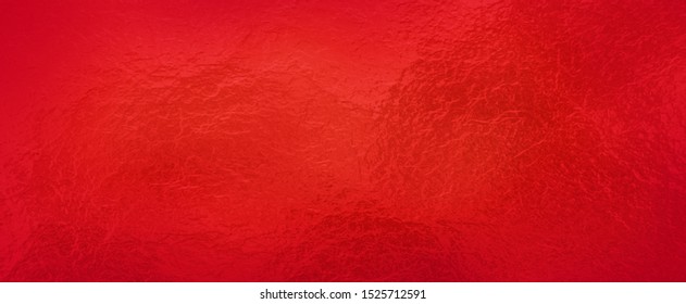 Red Background Foil Texture, Abstract Christmas Holiday Color Paper With Shiny Crackled Textured Design