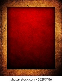 Red Background With Leather Frame