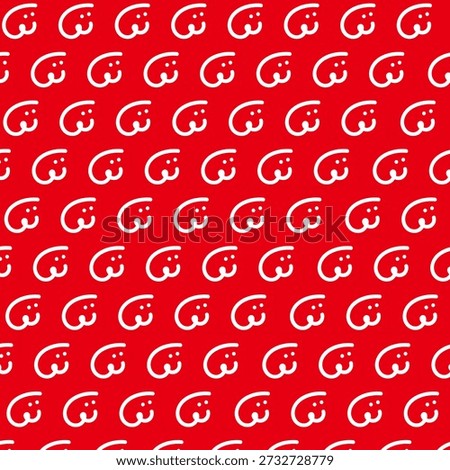 Red background with repeating white calligraphic or swirl patterns.