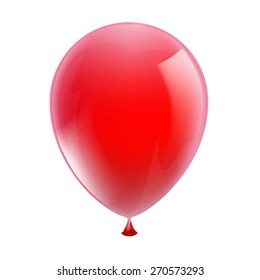 Red Balloon Isolated On White Background