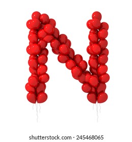 Red Balloon Letter N