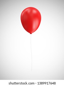 Red Balloon on gradient background. 3D Rendering